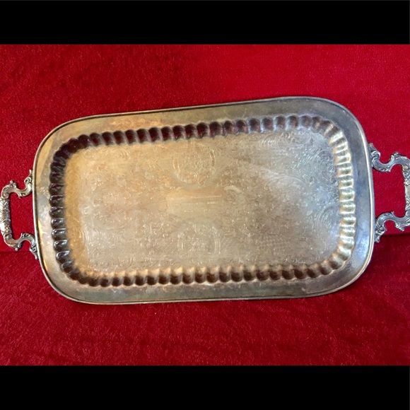 Vtg Silver Footed Swim Trophy Tray Memphis Plated - Picture 1 of 16